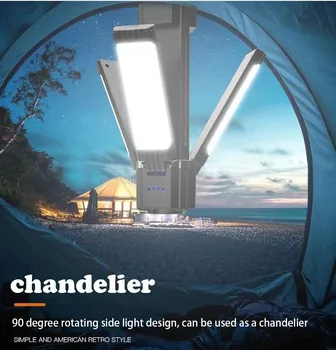 Портативен сгъваем led походный фенер в стил детелина, зареждащи USB-туристически светлини за туризъм, риболов и извънредни ситуации на открито