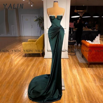 Зелена вечерна рокля YALIN, вечерна рокля 