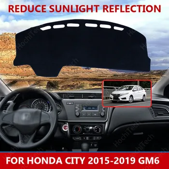 Автомобилен стайлинг, замшевый подложка за арматурното табло, тампон върху таблото, подложка за арматурното табло, килим за Honda City 2015-2019 GM6