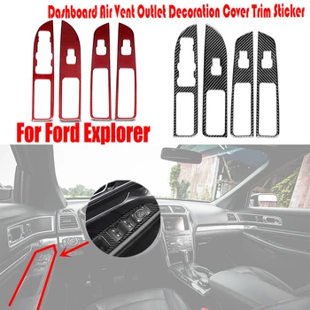 LHD За Ford Explorer 2013-2018 Детайли на Интериора на Колата е От Въглеродни Влакна, Бутон за Включване Стеклоподъемника, Декоративна Лента, Накладки, Стикер