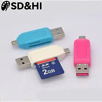 Устройство за четене на телефонни Пълнители mini USB За Android Card Reader, USB OTG Универсален mini-USB OTG TF/SD Card Reader