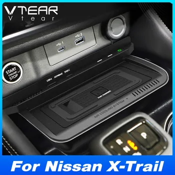 Qi Автомобилното Безжично Зарядно Устройство За Nissan X-Trail T33 2022 2023 Accessories15w Бързо Зарядно Устройство Ще Захранване На Плоча Мобилен Телефон Адаптер Детайли На Интериора