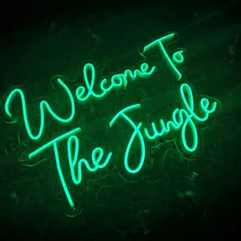 2021 Нов стил, добре дошли в джунглата, неонова реклама, индивидуален неонова лампа, led знак за спални, монтиране на led украса за парти