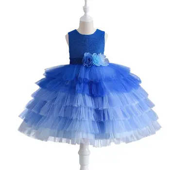 Бебешка рокля от фатина с Градиентным модел за сватба с Дължина до коляното, Рокли на Принцеси за Първо Причастие, Празнична рокля За момичета 3-10 години