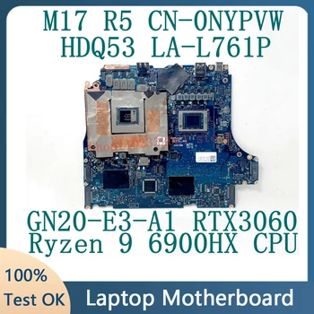 CN-0NYPVW 0NYPVW NYPVW За DELL M17 R5 LA-L761P дънна Платка на лаптоп с процесор AMD Ryzen 7 6800H GN20-E3-A1 RTX3060 100% Тестван Добре