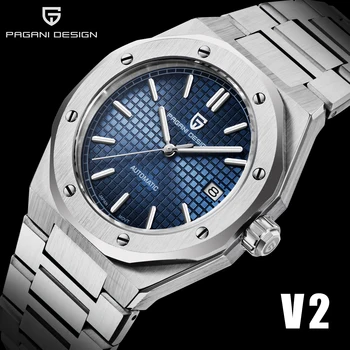 2023 Мъжки автоматичен часовник PAGANI DESIGN, ръчен часовник със сапфир покритие от неръждаема стомана, водоустойчив мъжки часовник 100 м, мъжки часовник PD1673