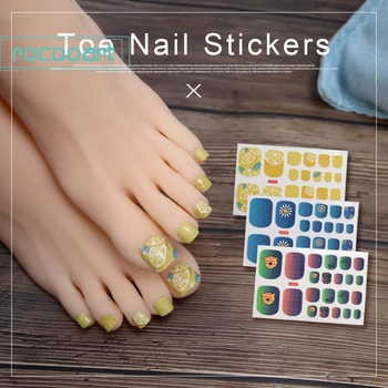 22 съвети, корейски стикери за нокти на пръстите на краката, тайна, самозалепващи етикети, ленти за лак за нокти, цветен плодов дизайн, педикюр за краката, маникюр за жени