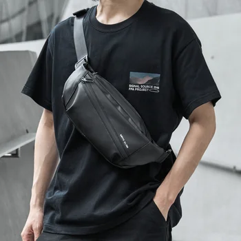 Модерен мъжки нагрудная чанта 2023 от леки PVC, водоустойчив, богат на функции, за почивка, с цип, анти-кражба скута чанти за мъже