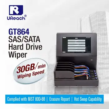 U-Reach GT864 4 Отделения с 30 GB /мин SAS SATA Стиратель твърд диск HDD SSD Стиратель за унищожаване на данни