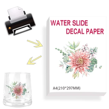 Лазерен прехвърляне на вода, подходящи за печат, прозрачна хартия за водна пързалки, снимка, филм за пренос на вода, хартия за чаши, стъкло молив