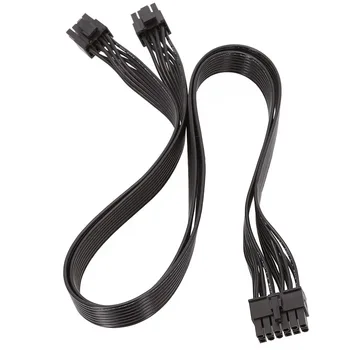 Линия графични карти, захранване с 12 на контакти в Двойни, 8-пинов (6 + 2) Модулен кабел за захранване PCI-E за Seasonic P-860 P-1000 X 1050 (60 см)