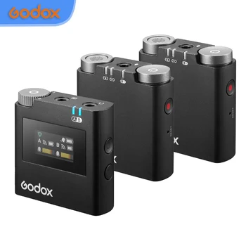 Godox Virso 2,4 G UHF Компактен безжичен микрофон с петличным микрофон, преносим аудио-видео запис за фотоапарати, телефони, таблети