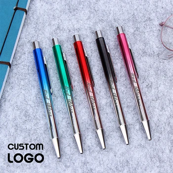 Нови цветни метални химикалки Творчески избор лого Бизнес Офис аксесоари, Ученически пособия, студентски канцеларски материали, химикалки
