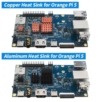 Комплект радиатори за пасивно охлаждане от мед алуминиева сплав Orange Pi 5 за одноплатного компютър Orange Pi 5