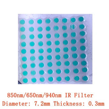 Pu'Aimetis Диаметър 7.2 mm Дебелина 0,3 mm и 850 нм 940 nm и 650 нм IR филтър Разрез Инфрачервен филтър с по-голяма дължина на вълната, за обектива IR филтър