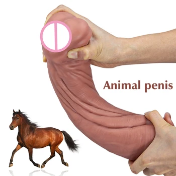 Вибратор за животните, един конете пенис с мощна вендузата, вагинален стимулатор точка G, анален накрайник, жена мастурбация, анален накрайник, стоки за възрастни
