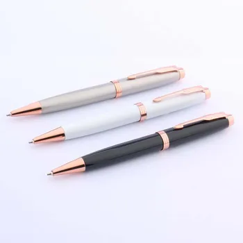 Нова мода розово злато, черна и бяла стрелка, украса, която е боядисана метална химикалка писалка