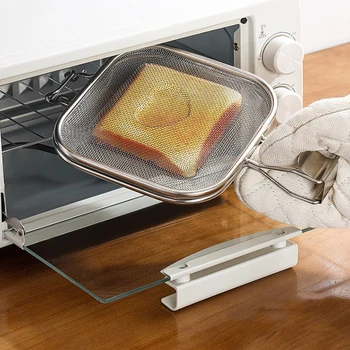Мрежа за печене на сандвичи от неръждаема стомана 304, за бързо приготвяне на сандвичи, форма за печене на хляб, скоба за окото, форма за печене на хляб във фурната