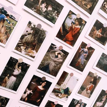 30 листа/на набор от серия Art Museum на Работата на Джон Уилям Уотерхауса Известни художници английски пощенски картички, Пликове Художествени картички