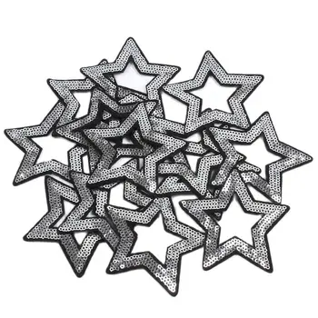 10 бр. ленти под формата на звезди с пайети, етикети за дрехи 