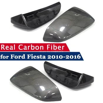 Капакът на огледалото за обратно виждане за Ford Fiesta 2010-2016, калъф за подмяна на дограма странично огледало от настоящия въглеродни влакна, 2 бр. протектори