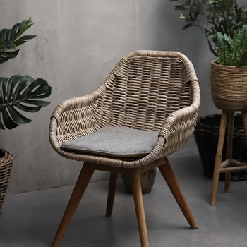 Скандинавските столове за хол Съвременно ширити от естествен ратан, Стол за почивка на балкона творческа стол Мързелив шезлонг мебели за дома