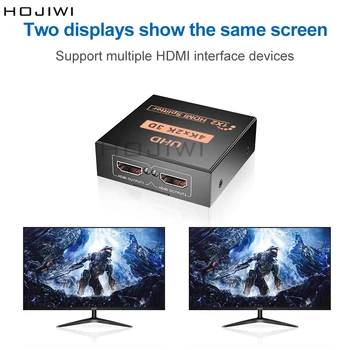HOJIWI 1 в 2 от 1080 P 4 До 1x2 HDCP За Източване на 3D Сплитер Мощност Усилвател на Сигнала HDMI Сплитер За HDTV DVD PS3 Xbox AE03