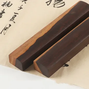 Китайските преспапиета два цвята преспапиета за рисуване туш Дървена подарък Пиза Papeles 20 см Начинаещ черна Каталпа Хартиена маса