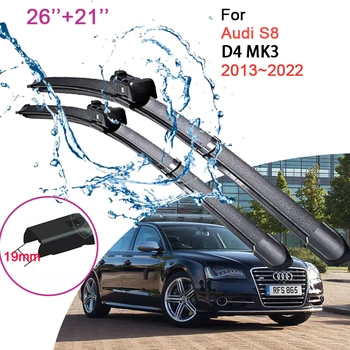 Четки за чистачки на предното предното стъкло на превозното средство за Audi S8 D4 MK3 2013 ~ 2022 2019 2020 2021 без рамки гумени аксесоари за почистване на сняг