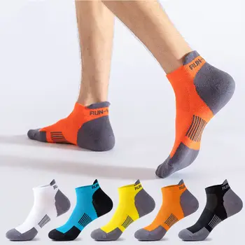 Антифрикционные дишащи цветни лоскутные меки спортни прости памучни чорапи, чорапи до глезена спортни къси чорапи мъжки трикотаж носочные на продукта