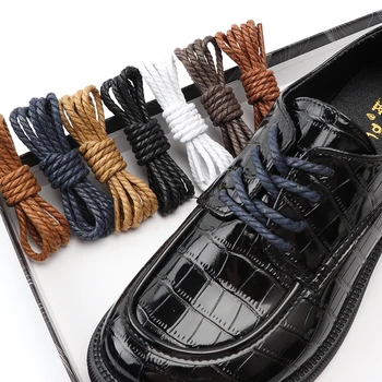 1 чифт кръгли връзки за обувки, непромокаеми памучни връзки за обувки, използвани за обувки Martin, ежедневни кожени връзки унисекс, връзки за обувки
