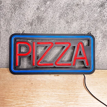 Търговия на едро, проектиране, неонови надписи за пица, дизайн букви за магазин пица, открит ресторант, бар, стенни табели, декорация с димер DC12V