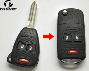 Промяна калъф с необрезным острие, панти калъф за ключове на Chrysler PT Cruiser Dodge Nitro Caliber 2 + 1 3 малки бутони