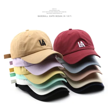 Бейзболна шапка от памук SLECKTON за жени и мъже, летни слънчеви очила 2023, шапки, ежедневни бейзболна шапка с надпис LA, бродирана шапка унисекс