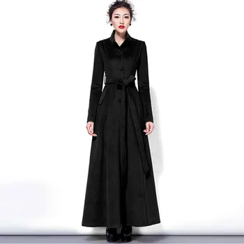 Модно дамско палто, вълнена, новост 2020, есенно-зимните дълги тренчи, тънка дебела ветровка, вълнени палта, връхни дрехи