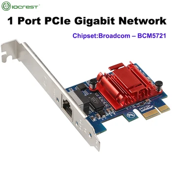 Чип Broadcom 1 Порт 1 PCIe Gbit/с Gigabit мрежов адаптер Мрежова карта 10/100/1000 Mbit/с Единичен Контролер lan RJ-45 чипсета BCM5721