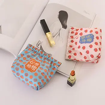 Голям самозакрывающаяся мини чанта за съхранение на orange круши и ягоди, дамски пролетно чанта, косметичка червило, портфейл за монети за момичета