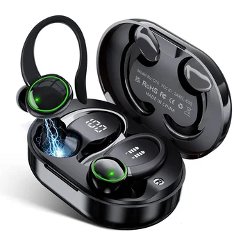 TWS Bluetooth 5.3 слушалки-заушники, спортни слушалки, led слушалки, безжични слушалки, намаляване на шума, 48 часа музика HiFi с микрофон