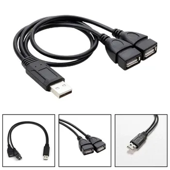 USB кабел Y-сплитер USB 2.0 A, от 1 до 2 dual USB конектор, концентратор на данни, захранващ адаптер, USB кабел за зареждане, кабел удължителен кабел