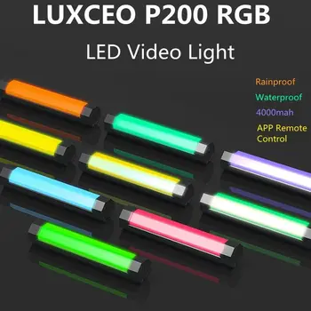 LUXCEO P200 led лампа за снимане, преносима RGB лампа, led камера с горивото приложение за осветление фототоваров