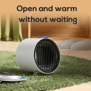Преносими електрически нагревател с мощност 500 W, тенис на маса мини вентилатор, нагревател PTC керамичен нагревател, вентилатор за топъл въздух, машина за отопление домашен офис през зимата