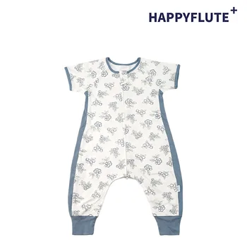 HappyFlute/ детски дрехи, стоки за бебета, къс ръкав, цип на бедрата, бамбук памук, мек и приятен за кожата