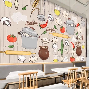 Обичай стенни тапети, всякакъв размер, Модерни 3D ръчно рисувани кафене дъска ресторант хотел фон за рисувани стенни тапети 3 D