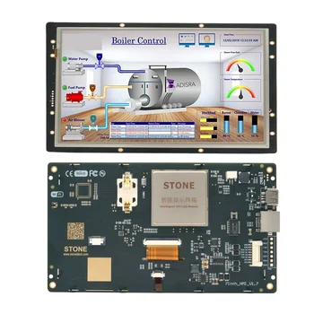 7.0-инчов дисплей модул на екрана HMI Smart TFT Сензорен панел + Поддръжка на софтуер от Всякакъв Микроконтролера STVI070WT-01