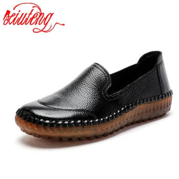 Xiuteng Лято 2020, нова удобни ежедневни кожени обувки за мама, фини обувки от естествена кожа ръчно изработени, дамски обувки с мека подметка