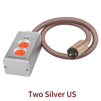 Аудио жак с проводник от алуминиева сплав, Червена Мед, САЩ, Златна Горловина, 1,5 M кабел за захранване AU / US 2/4/6 (черен / Сребърен)