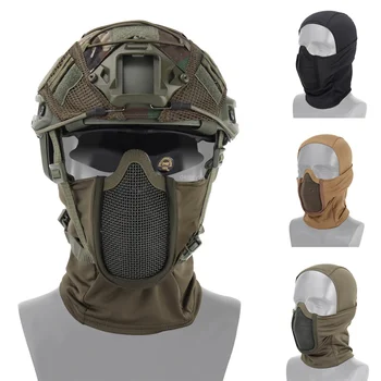 Тактически прическа на половин лице, маска от дишаща стоманена мрежа, военна маска за еърсофт оръжия, пейнтбола, лов, стрелба, балаклава, маска, прическа