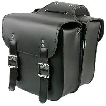 Чанта за мотор в стил ретро, кожена задната стойка, колоездене, чанти, здрав заден подседельный щифт за аксесоари за седла за велосипеди в ретро стил, черна