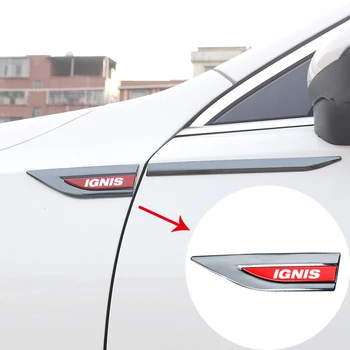 Етикети на крило с метална логото на колата, персонализирани декоративни странични маркери за Suzuki IGNIS с логото, автомобилни аксесоари