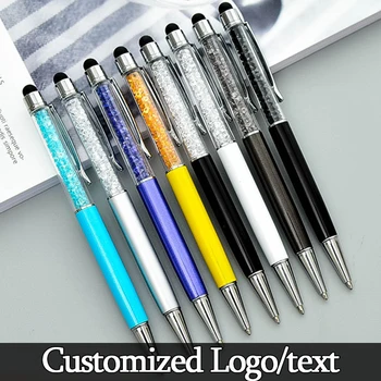 Красива химикалка химикалка с кристали, един модерен стилус, сензорна писалка за писма, канцеларски материали, офис и училище, индивидуален лого, номинална подарък